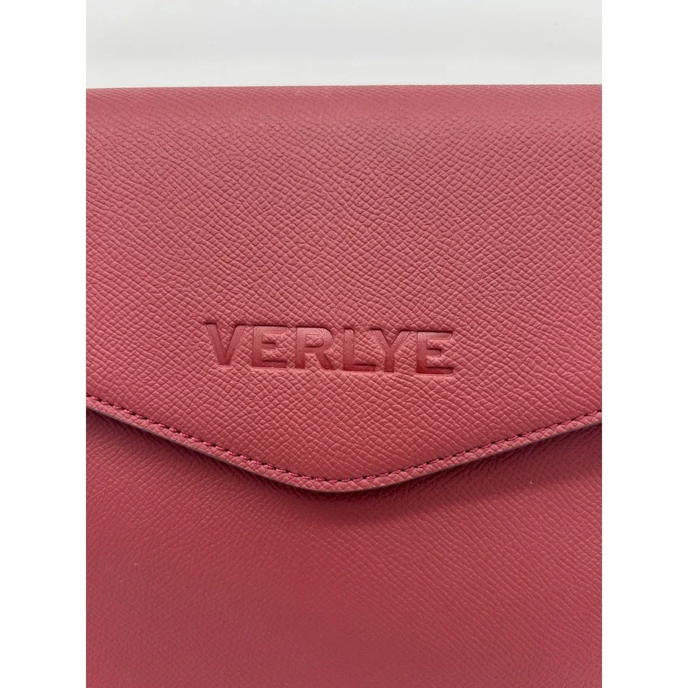 Verlye Burgundy Saffiano Vegan Leather Envelope Clutch Laptop Sleeve Bag Maroon